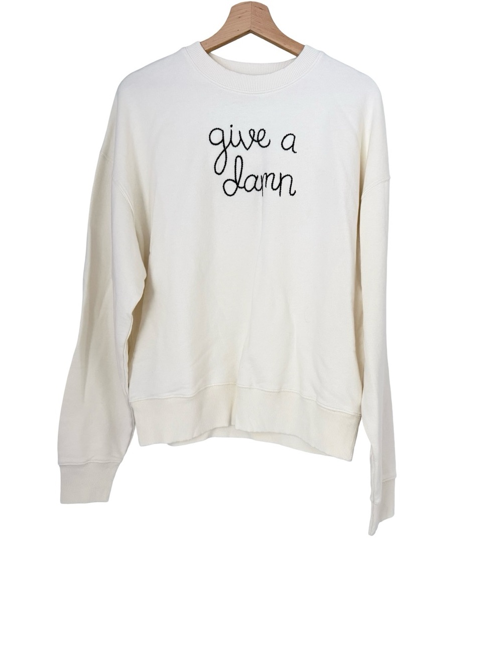 Lingua Franca Give A Damn Sweatshirt Sz M